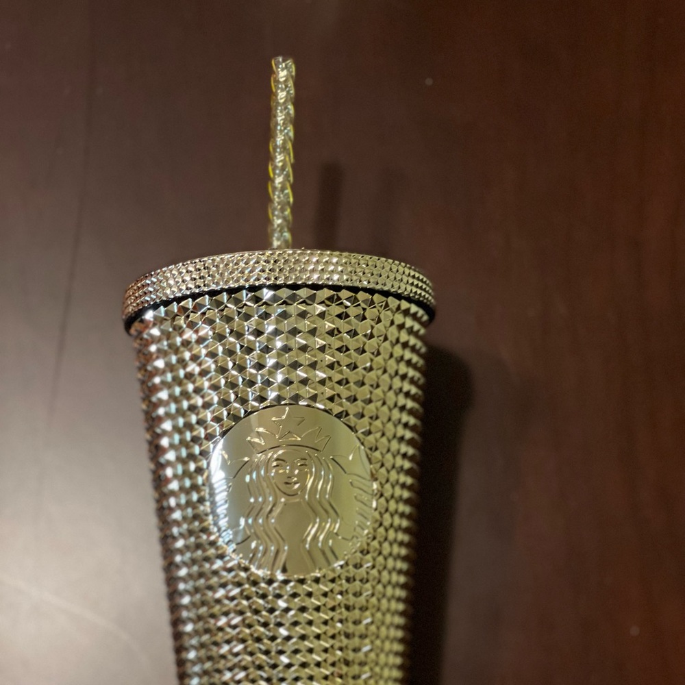 Starbucks Holiday Gold Studded Bling Cold Cup Grande ✨